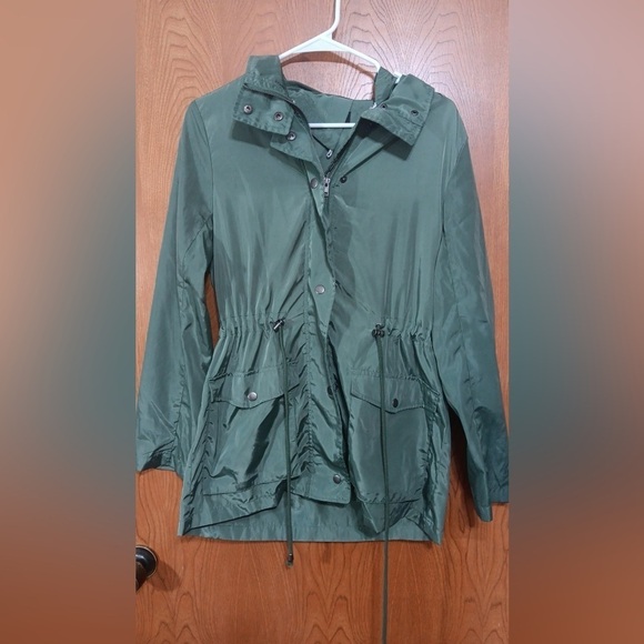 Forever 21 Windbreaker No Lining Medium with Hood Army Green - Picture 1 of 4